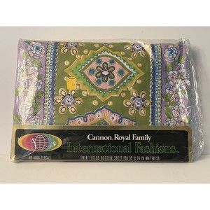 Cannon Royal Family Vintage TWIN FITTED SHEET Windsor Park Pattern Sealed